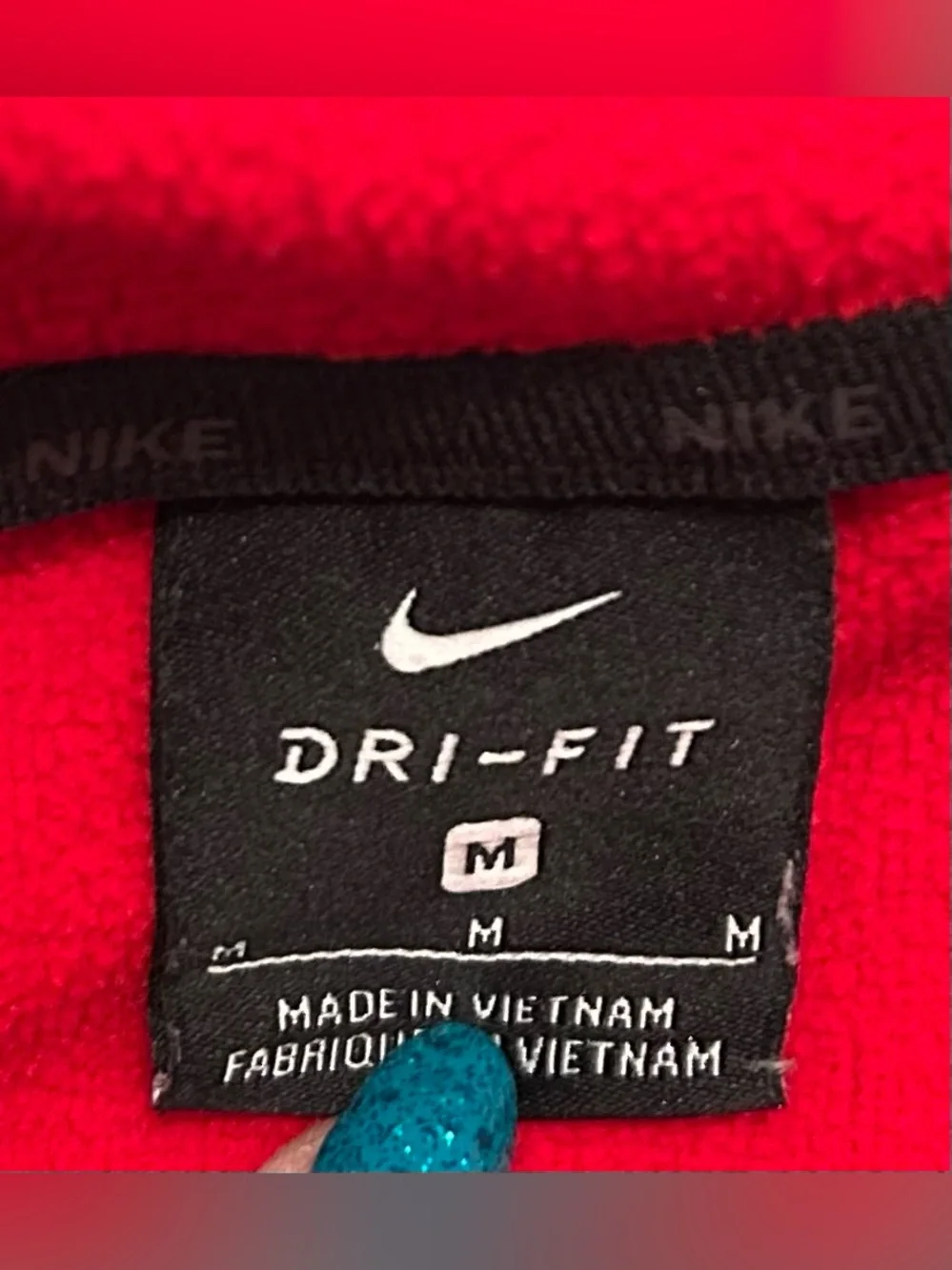 Nike Red and Navy Blue Performance Pullover Hoodie Size M